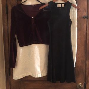 Bill racer back dress, and deep purple caplet